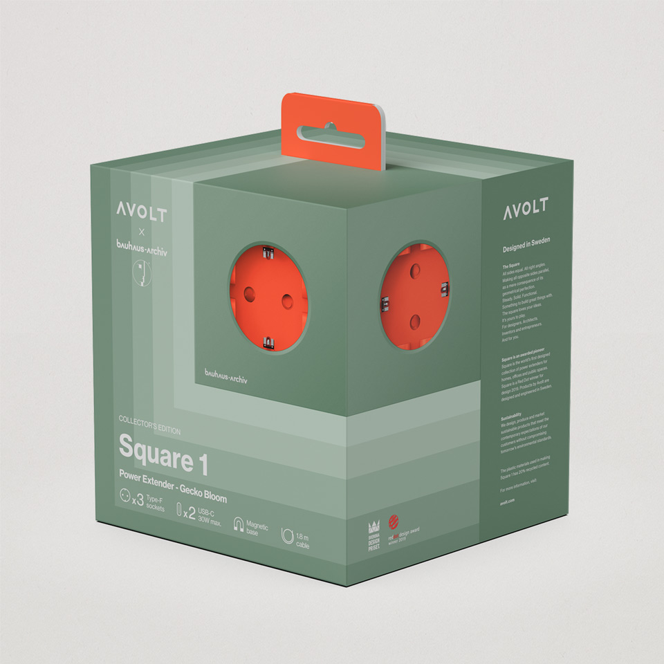 Mehrfachsteckdose Bauhaus Edition Gecko Bloom / Avolt Square 1 – Bild 2
