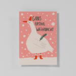 Weihnachtspostkarte Gans frohe Weihnacht