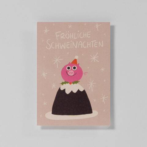 Weihnachtspostkarte Fröhliche Schweinachten